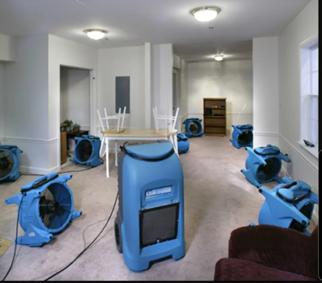 Air movers and dehumidifier setup for Water Extraction & Removal in Dentsville