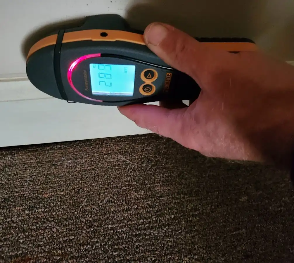 Moisture detection at baseboard during Sewage Cleanup & Sanitation in Dentsville